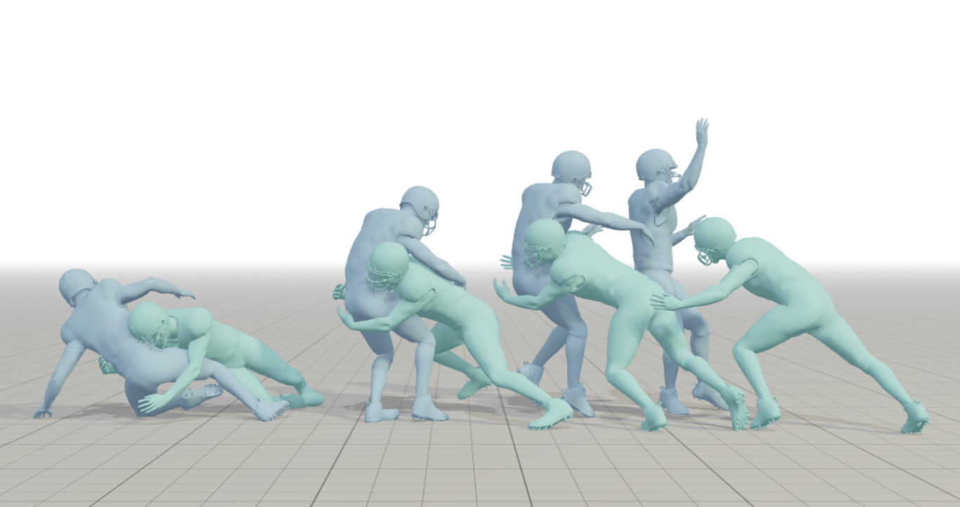Fixing up tackle animation sequence in American Football